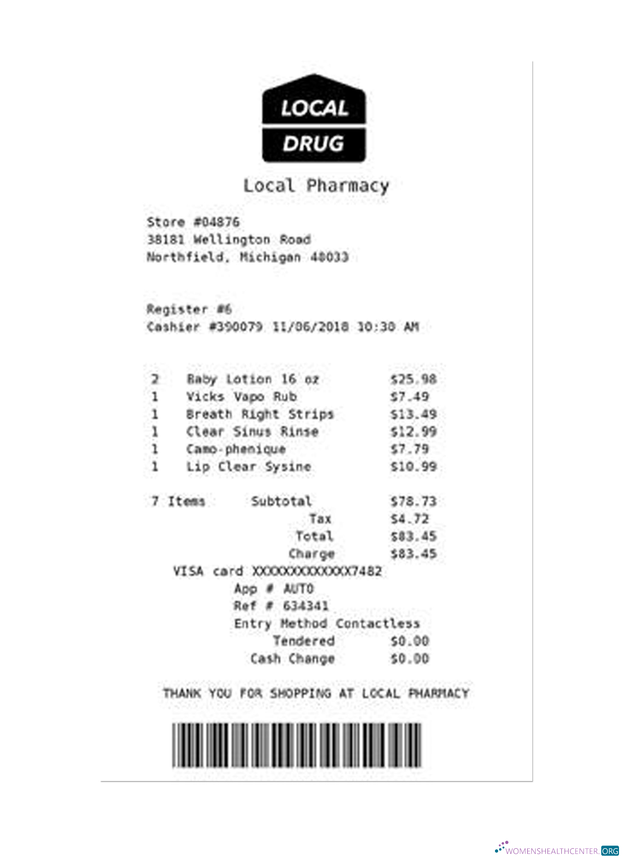 Download LOCAL DRUG PHARMACY payment check Photoshop template